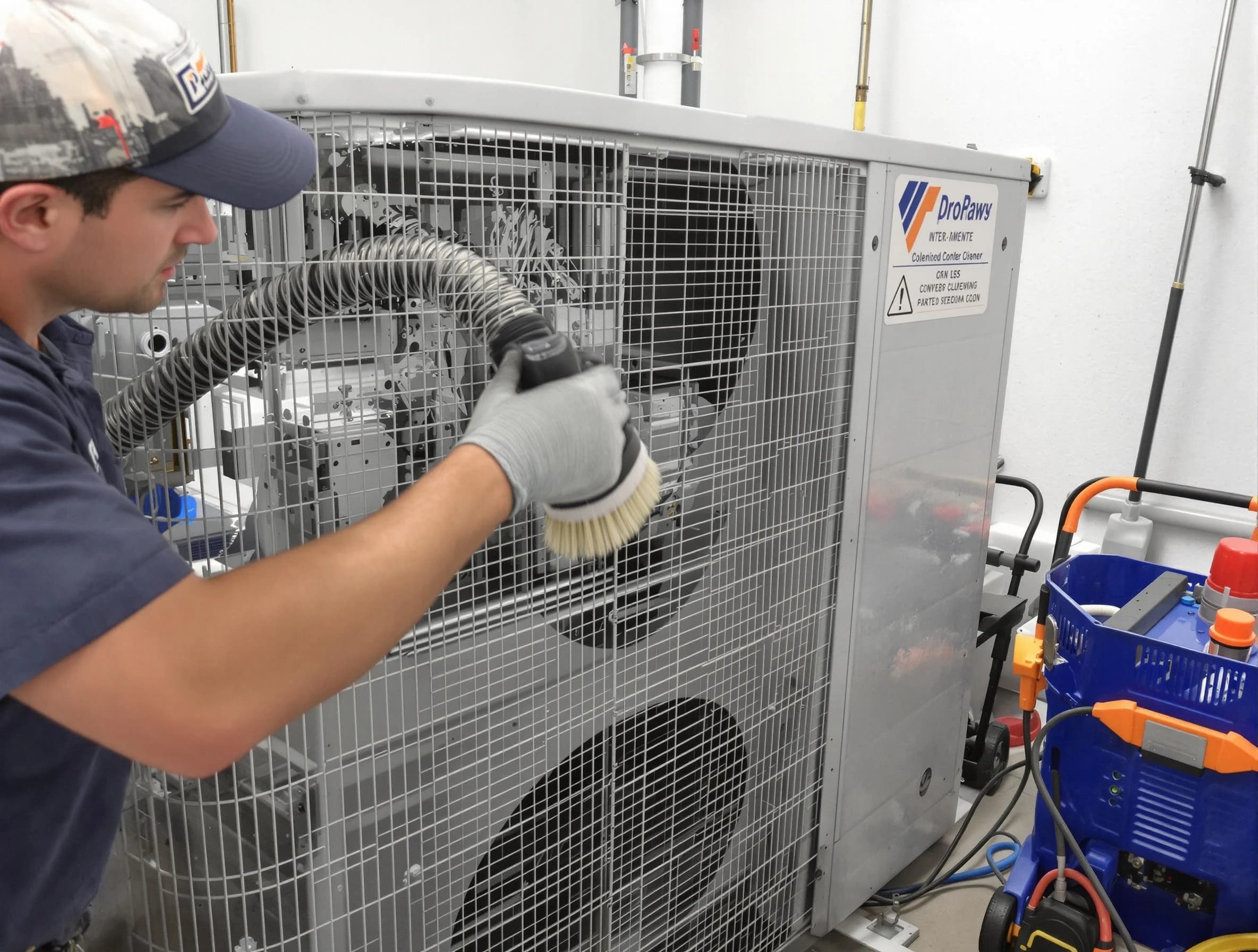 Buford Air Duct Cleaning specialist performing precision AC coil cleaning for improved system performance in Buford