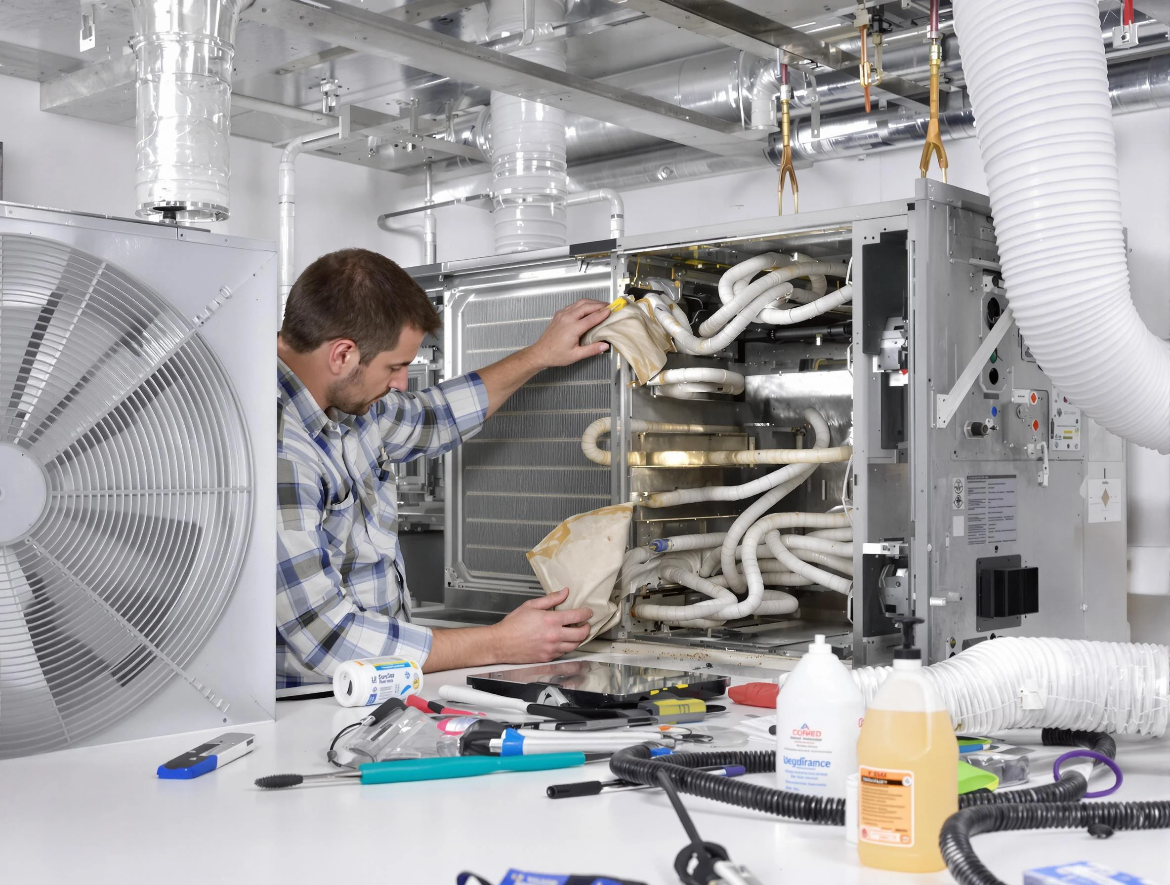 Buford Air Duct Cleaning specialist performing precision AC coil cleaning in Buford